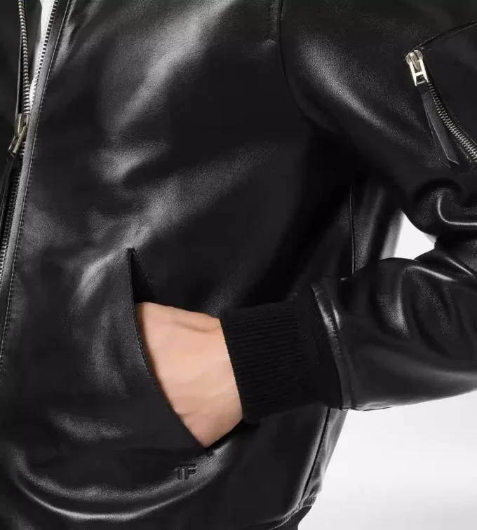 Weicher Blouson aus Nappa-Plonge mit Kragen
