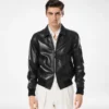 Weicher Blouson aus Nappa-Plonge mit Kragen