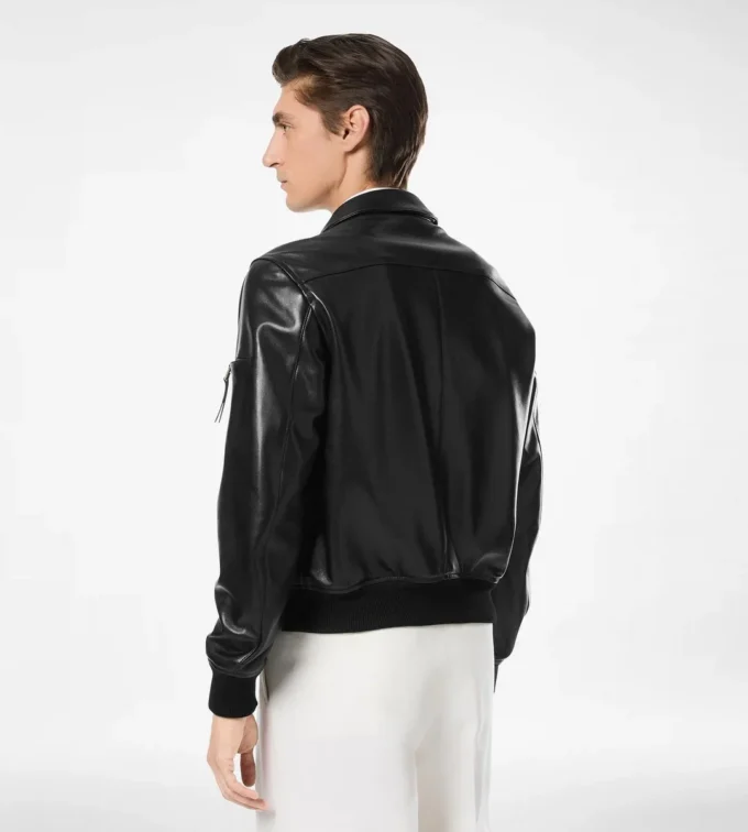 Weicher Blouson aus Nappa-Plonge mit Kragen