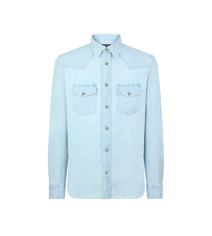 Westernhemd aus Denim-Chambray