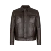 Westernjacke aus genarbtem Büffelleder