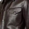 Westernjacke aus genarbtem Büffelleder