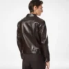 Westernjacke aus genarbtem Büffelleder