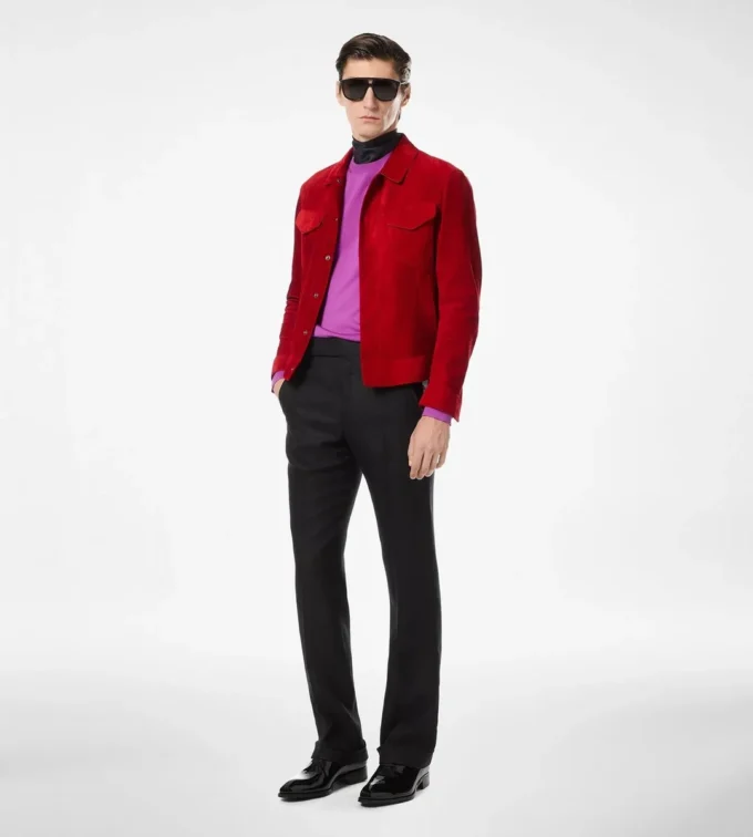 Westernjacke aus Kaschmir-Wildleder Westernjacke aus Kaschmir-Wildleder