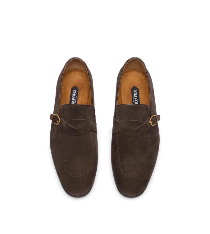 Wildleder-Loafer Gigi mit gedrehter Bandschnalle Wildleder-Loafer Gigi mit gedrehter Bandschnalle