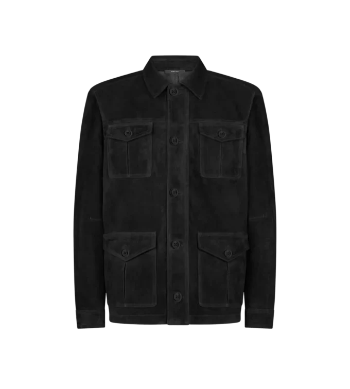 Wildlederjacke mit vier Taschen