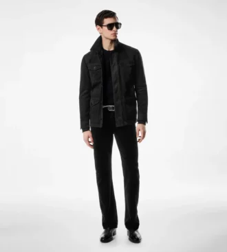 Wildlederjacke mit vier Taschen