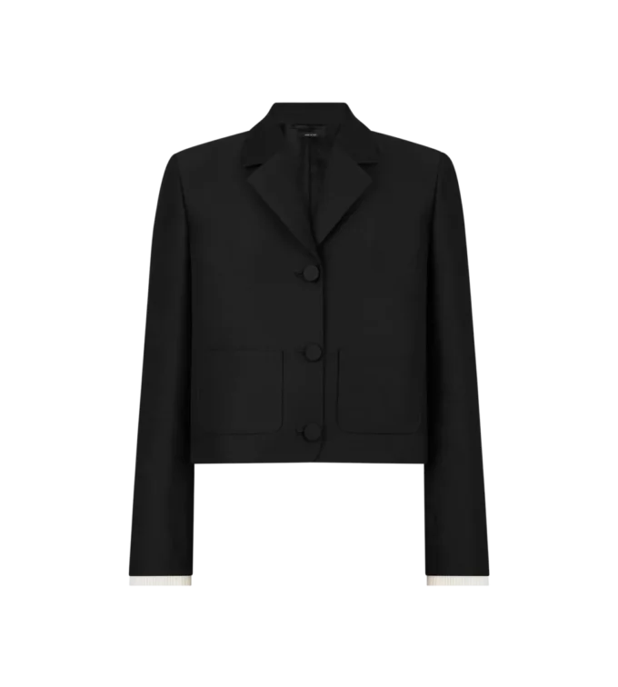 Woll-Seiden-Radzmir-Jacke mit Plissee-Details Woll-Seiden-Radzmir-Jacke mit Plissee-Details