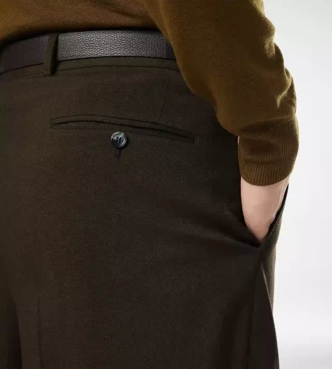 Wolle Kaschmir Seide Reps Hose mit doppelter Falte