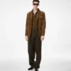 Wolle Kaschmir Seide Reps Hose mit doppelter Falte