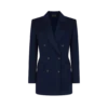 Zweireihige Jacke mit Lederkragen Zweireihige Jacke mit Lederkragen