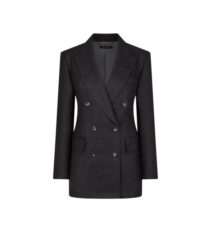Zweireihige Kaschmirjacke mit Spitzkragen Zweireihige Kaschmirjacke mit Spitzkragen