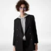 Zweireihige Kaschmirjacke mit Spitzkragen Zweireihige Kaschmirjacke mit Spitzkragen