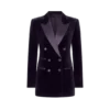 Zweireihige Smokingjacke aus Samt mit Spitzkragen Zweireihige Smokingjacke aus Samt mit Spitzkragen